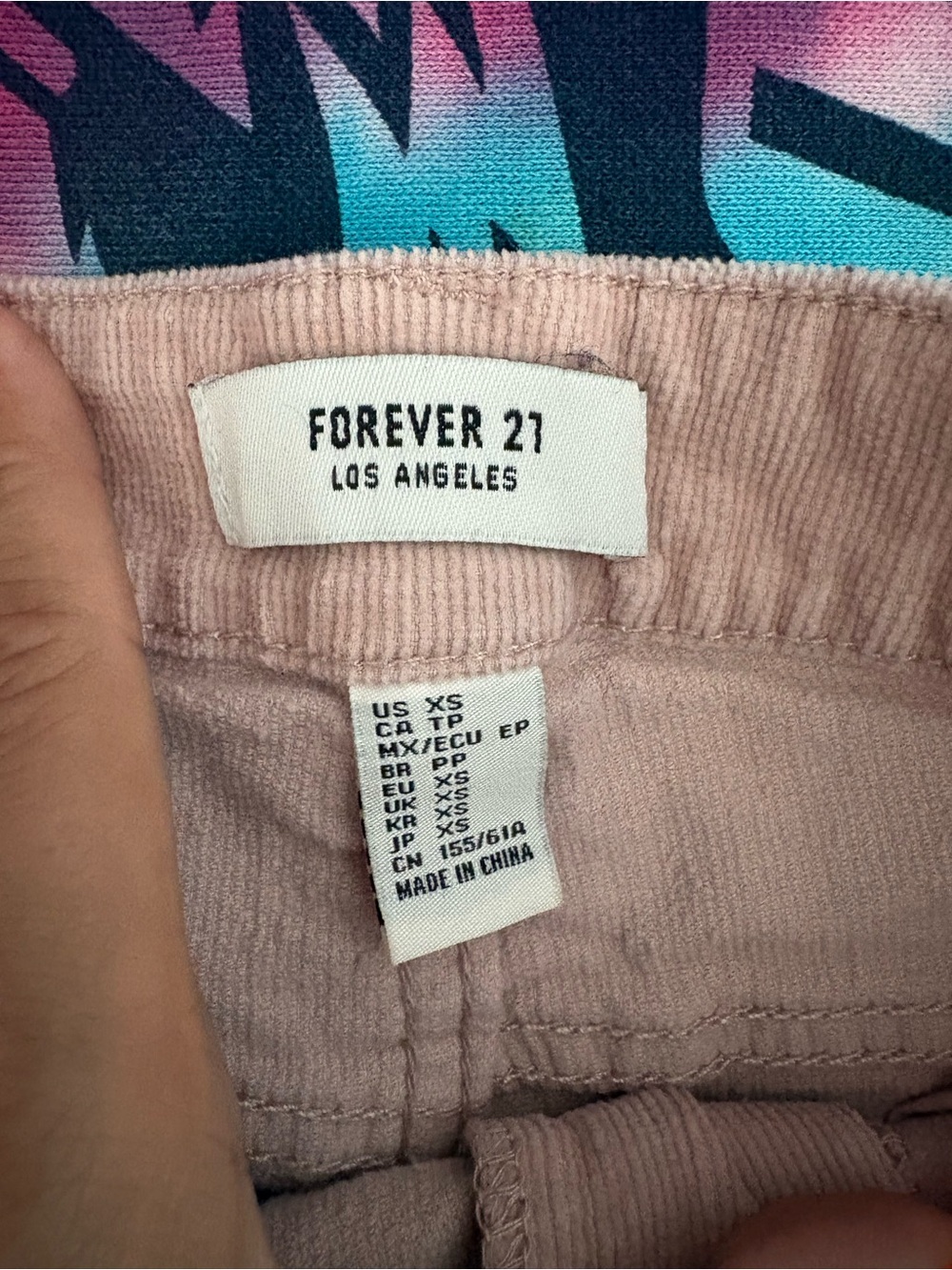 Forever 21 womens Light pink size xs Corduroy Pants - Picture 3 of 3